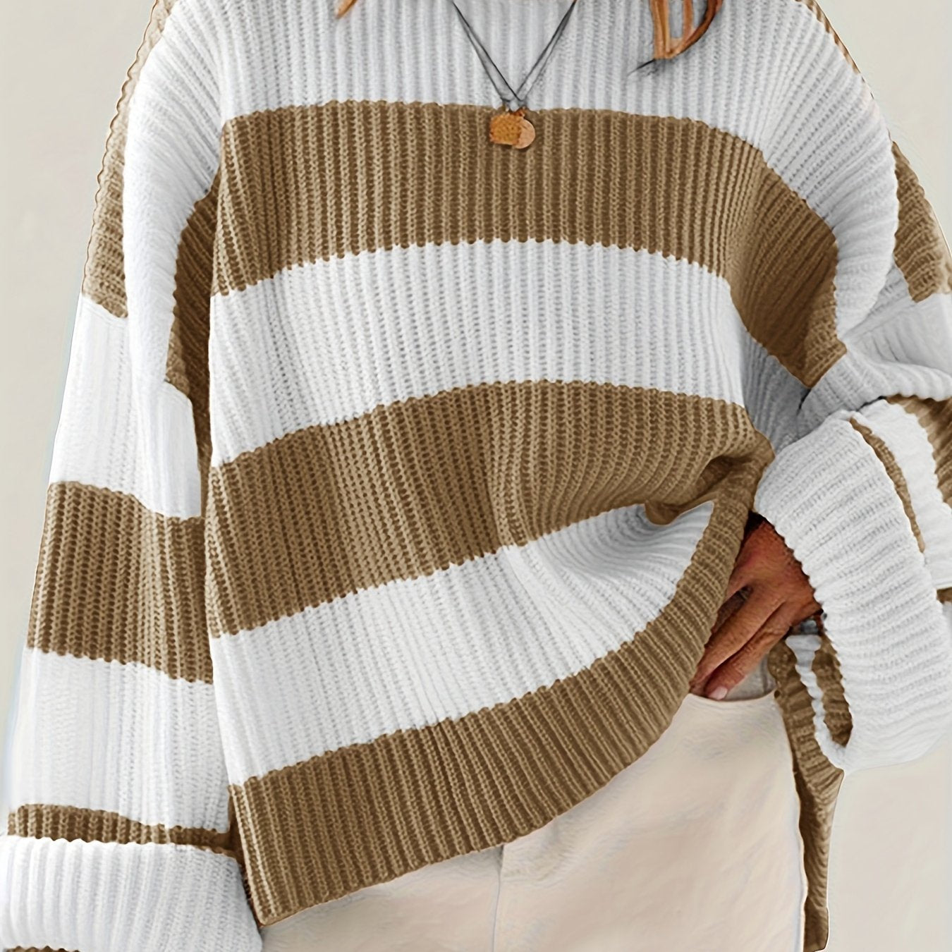 Casual Losvallende Gestreepte Dames Trui