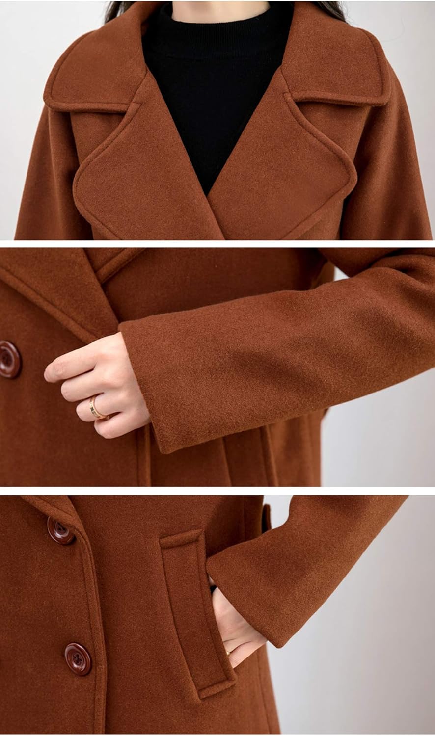 Elegante Dames Halflange Manteljas Zonder Ceintuur