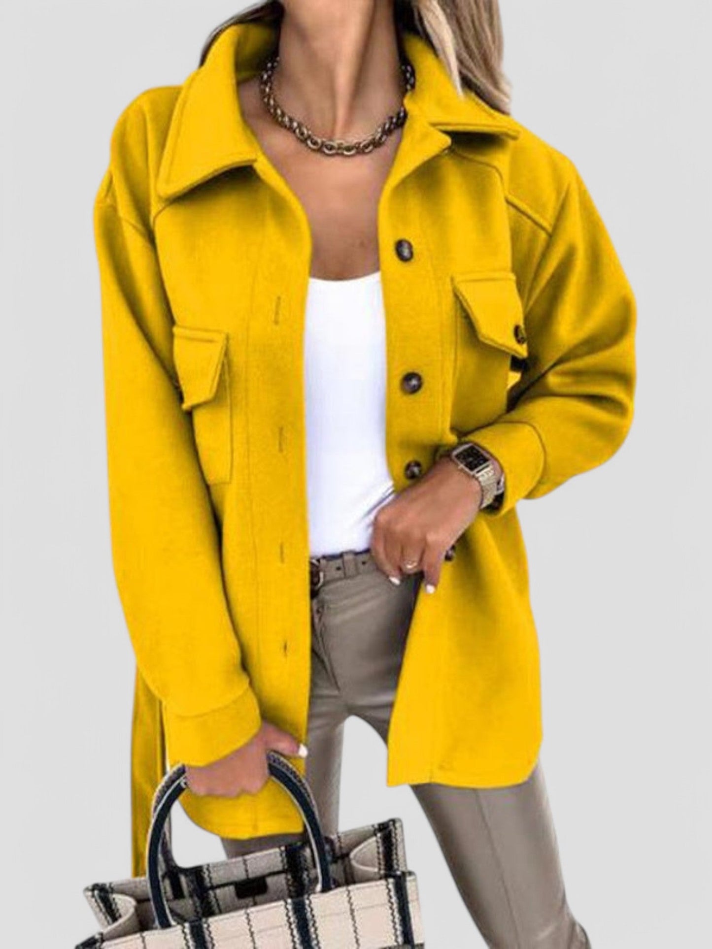 Dena - Trendy lichtgewichte Dames Jas met Knopen