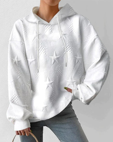 Casual Witte Gebreide Hoodie Vrouwen
