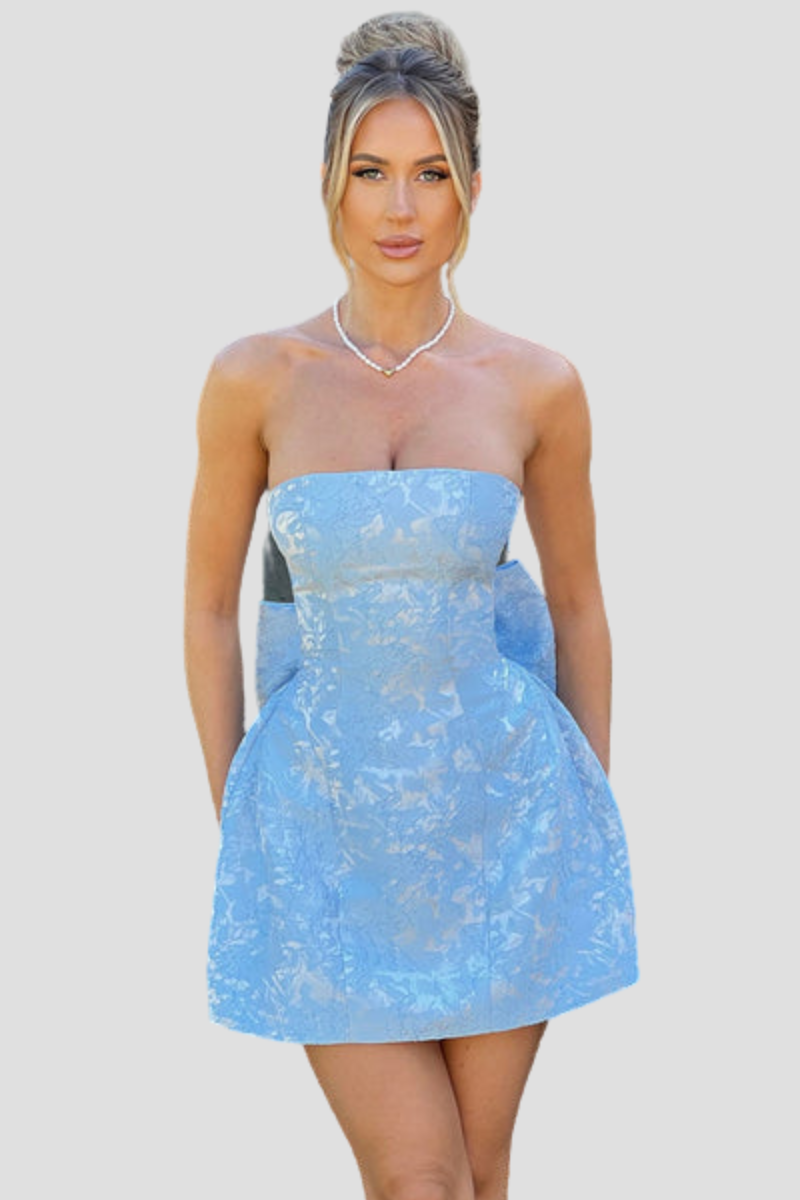 Elegant Strapless Dames Mini Cocktailjurk Met Strik