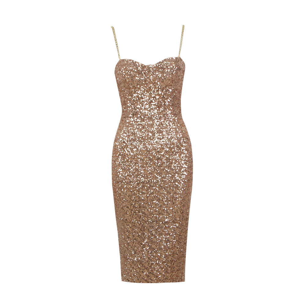 Amélie - Glitter Midi-jurk met Rits