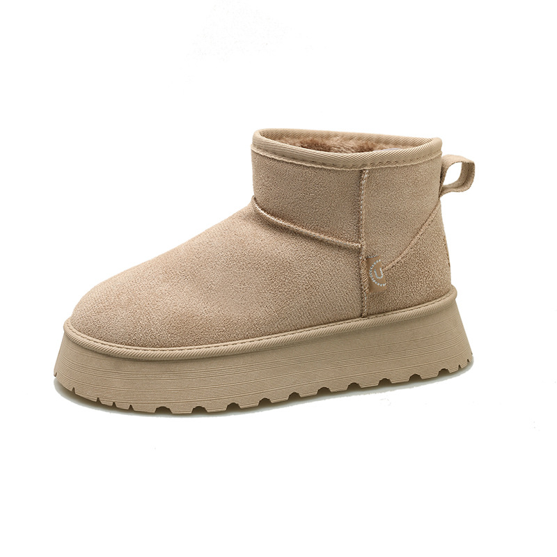 Trendy Winter Vrouwen Platform Enkellaarsjes Met Bontvoering