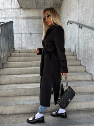 Warme trenchcoat met ceintuur voor vrouwen | winter