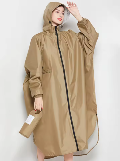 Waterdichte Poncho Regenjas Dames met Capuchon en Opbergtasje