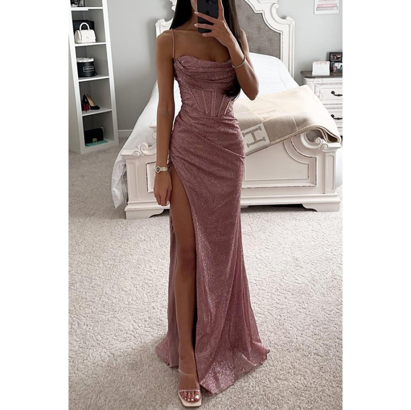 nadine satin maxi dress Nadine Halter Chiffon Maxi Dress / Blue | MESHKI
