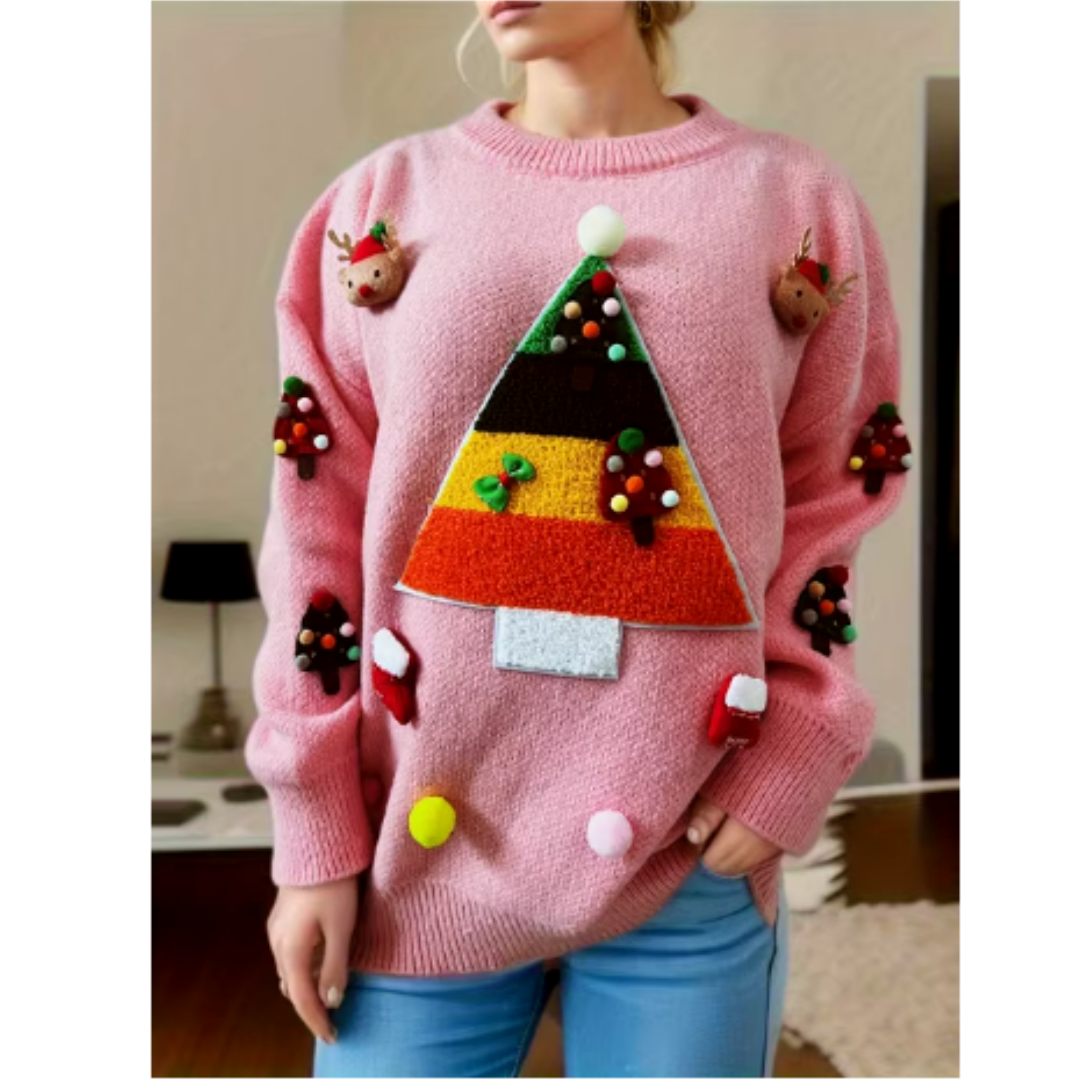 Winter Gebreide Kersttrui Zacht en Comfortabel voor Vrouwen