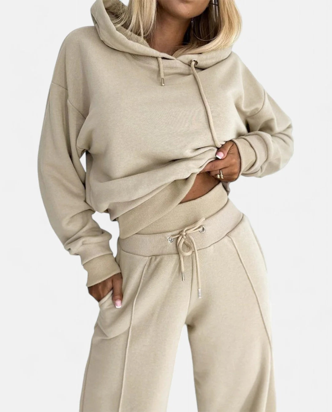 Tweedelige tracksuit set vrouwen hoodie wijde broek
