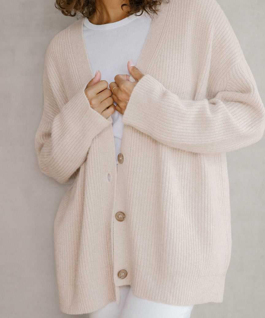 Oversized cardigan met knopen voor vrouwen | V-hals
