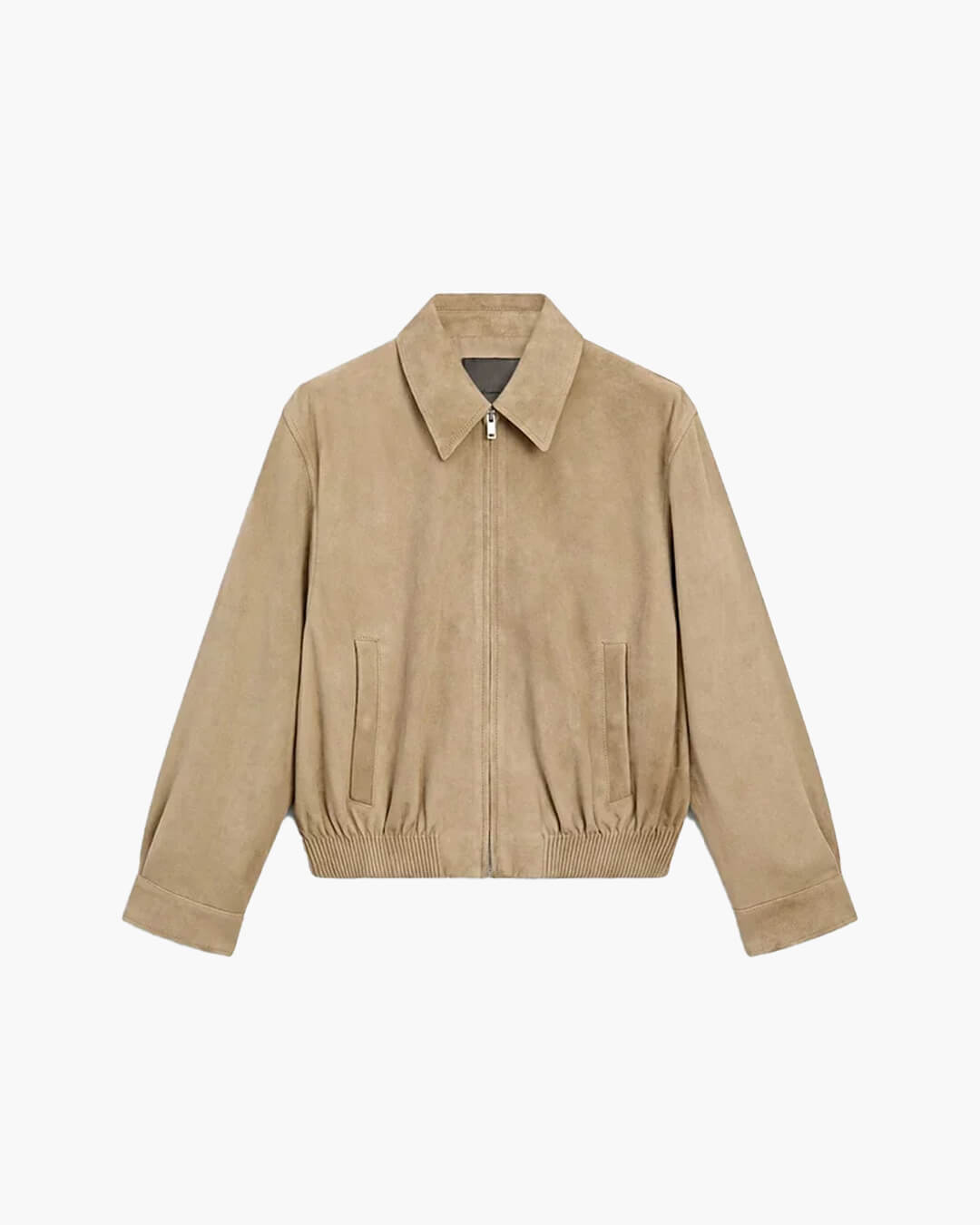 Korte Suède Look Bomberjack Dames Stijlvol en Trendy met Rits