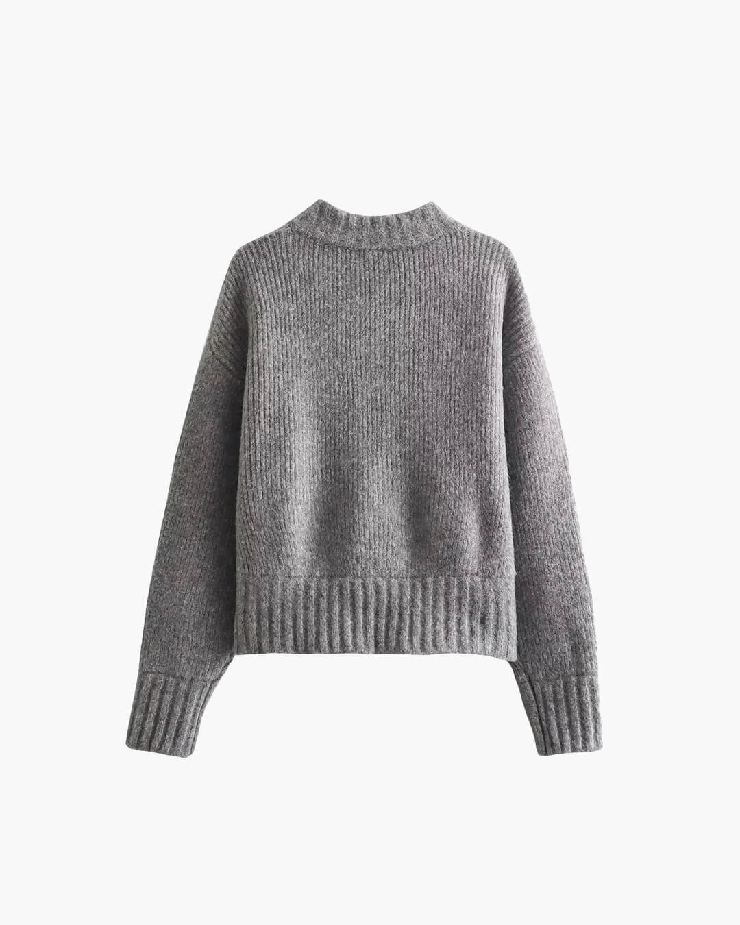 Vintage Zachte Ribgebreide Dames Cardigan Met Rits