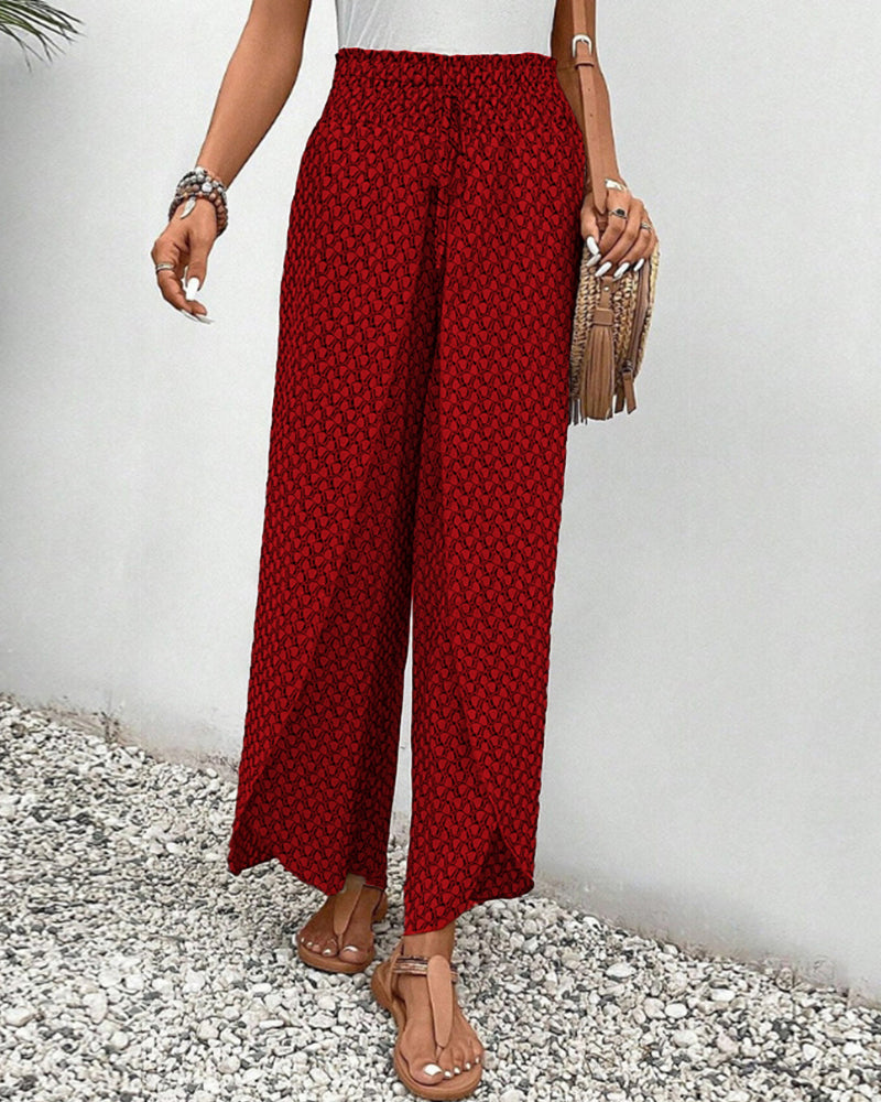 Sophie-Rae - Luchtige High Waist Pantalon met Bohemian Print