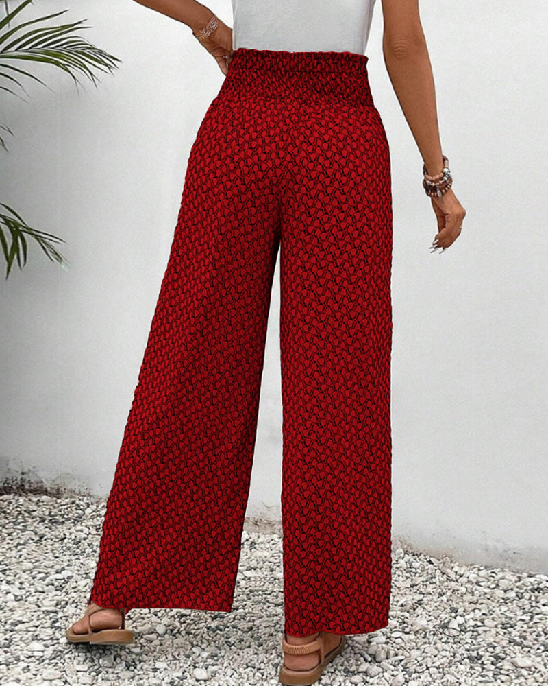 Sophie-Rae - Luchtige High Waist Pantalon met Bohemian Print