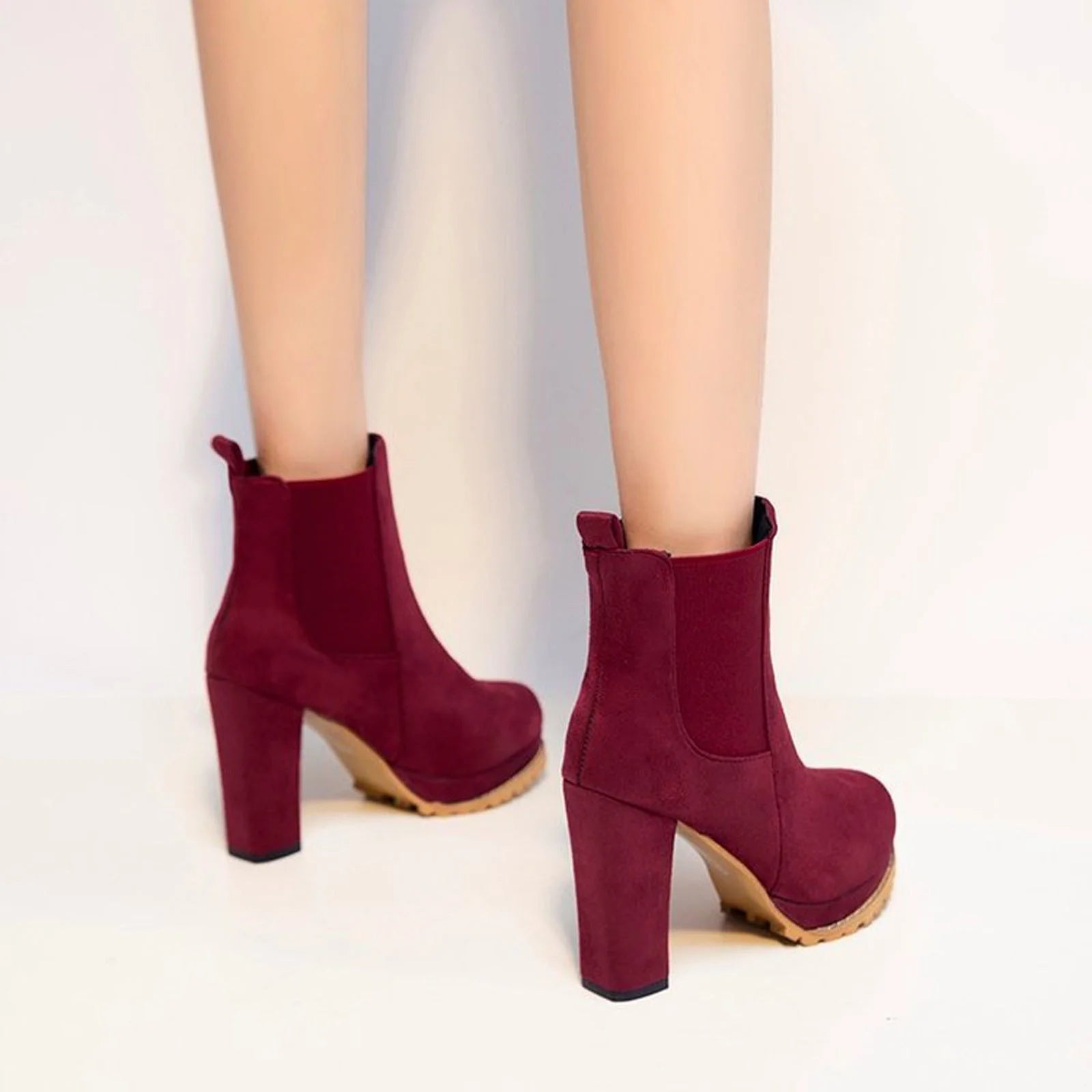 Vrouwen Trendy Comfortabele Enkellaarsjes Met Blokhak