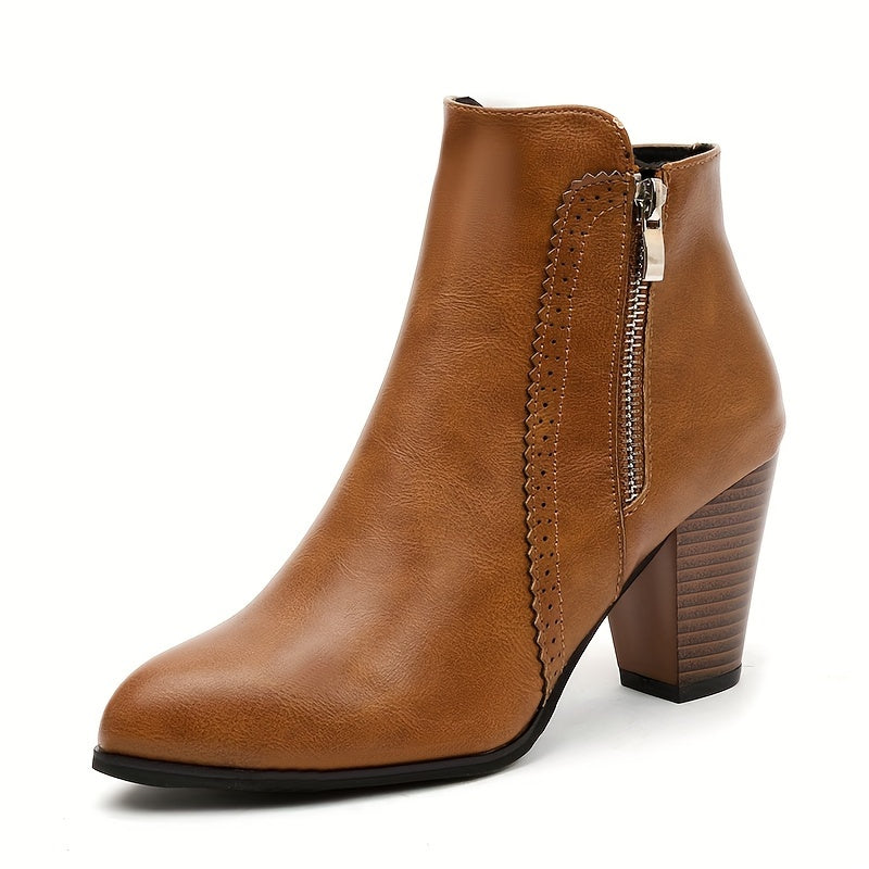 May - Enkellaarsjes met rits chunky hak mesh zool