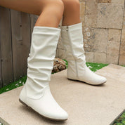 Vintage Rijlaarzen Met Rits En Platte Zool Voor Dames