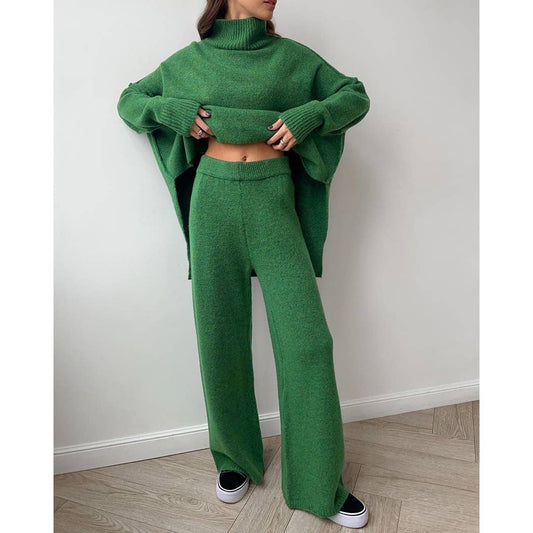Gebreide Loungewear Set met Sweater en Wijde Broek