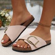 Comfort Slippers with Buckle Detail and Soft Footbed
