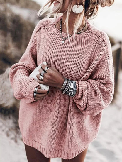 Oversized Gebreide dames Set met Mini Rok en Trui