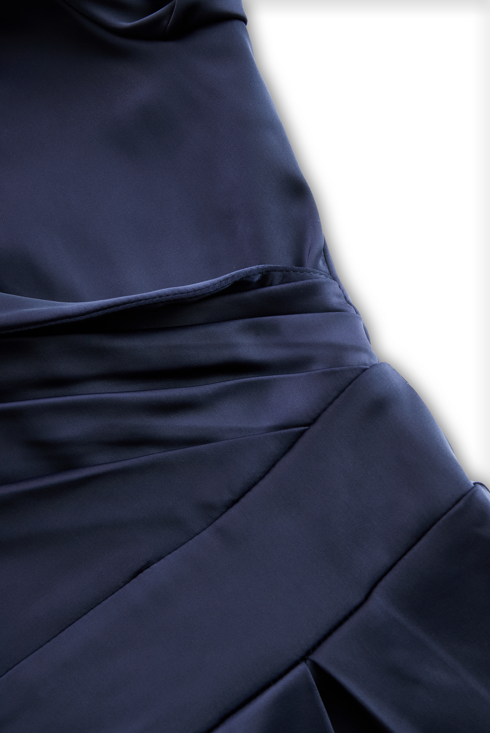 Dames Sierlijke Satijnlook Jurk met Sjaalkraag en Zakken
