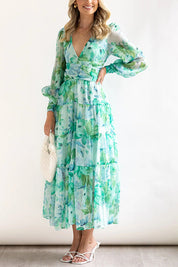 Estelle - Bloemen wikkel jurk met zomerse print