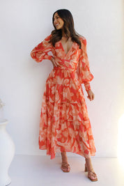 Estelle - Bloemen wikkel jurk met zomerse print