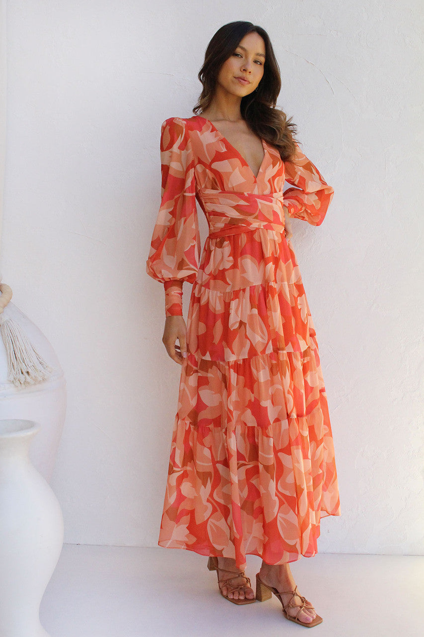 Estelle - Bloemen wikkel jurk met zomerse print