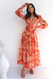 Estelle - Bloemen wikkel jurk met zomerse print