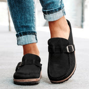 Comfortable Orthopedic Clogs with Cork Sole and Buckle for Women