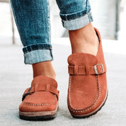 Comfortable Orthopedic Clogs with Cork Sole and Buckle for Women