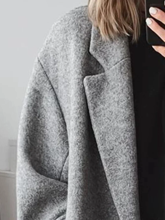 Chique Oversized Midi Dames Jas met Knopen