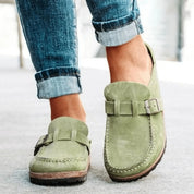 Comfortable Orthopedic Clogs with Cork Sole and Buckle for Women