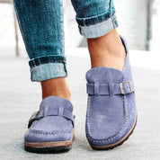 Comfortable Orthopedic Clogs with Cork Sole and Buckle for Women