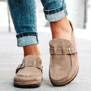 Comfortable Orthopedic Clogs with Cork Sole and Buckle for Women