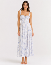 Jessy - Corset midi dress with side slit