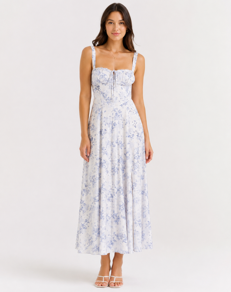 Jessy - Corset midi dress with side slit