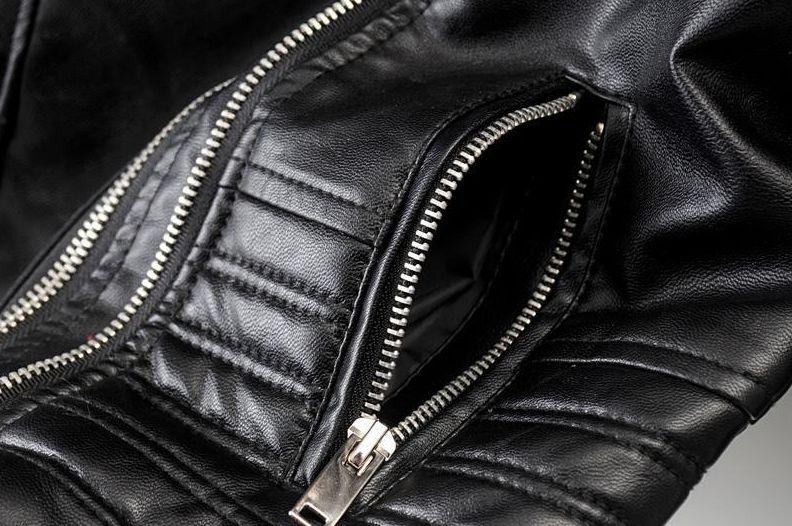Zwarte Leren Dames Jas Met Ritszakken