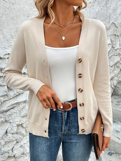 Comfortabel Gebreid Dames Cardigan Met Knoopsluiting