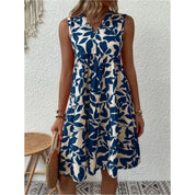Zomerse Midi Jurk Met Print En V Hals Voor Dames