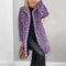 Dames Chique Lange Winterjas met Luipaardprint en Grote Kraag