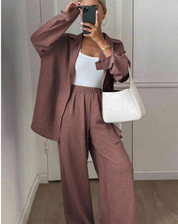 Loungewear Set Voor Dames Met Blouse En Broek En Losse Pasvorm