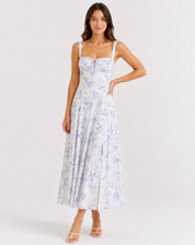 Jessy - Corset midi dress with side slit