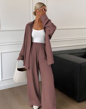 Loungewear Set Voor Dames Met Blouse En Broek En Losse Pasvorm