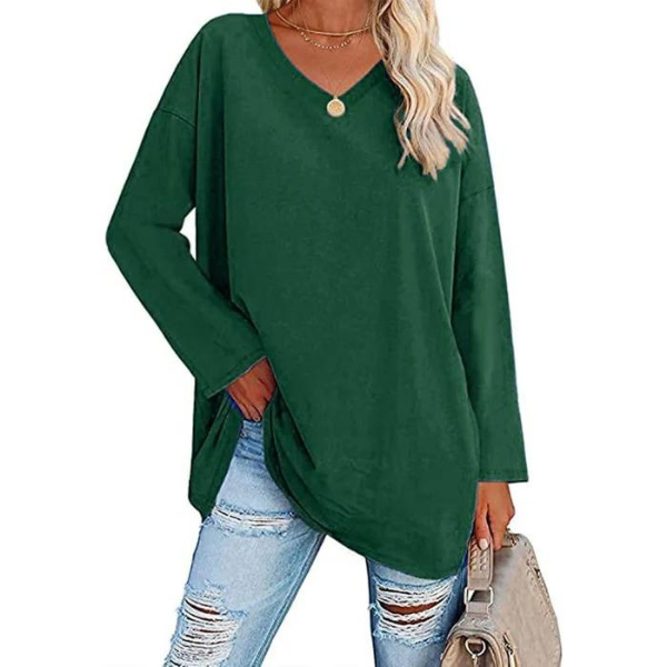 Casual Oversized Trui met V-Hals voor Dames