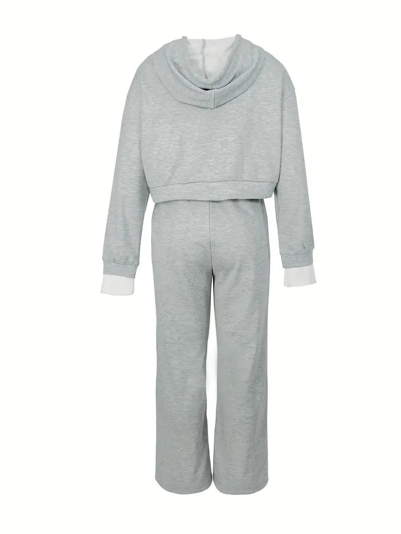 Tweedelige tracksuit set vrouwen hoodie wijde broek