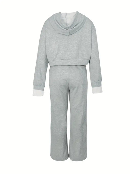 Tweedelige tracksuit set vrouwen hoodie wijde broek