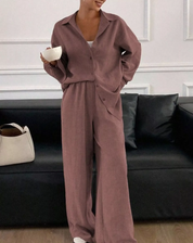 Loungewear Set Voor Dames Met Blouse En Broek En Losse Pasvorm