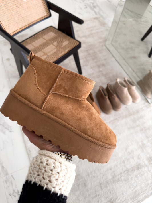 Trendy Winter Vrouwen Platform Enkellaarsjes Met Bontvoering
