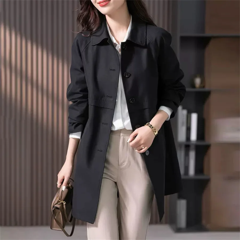 Dames Getailleerde Trenchcoat Tussenjas