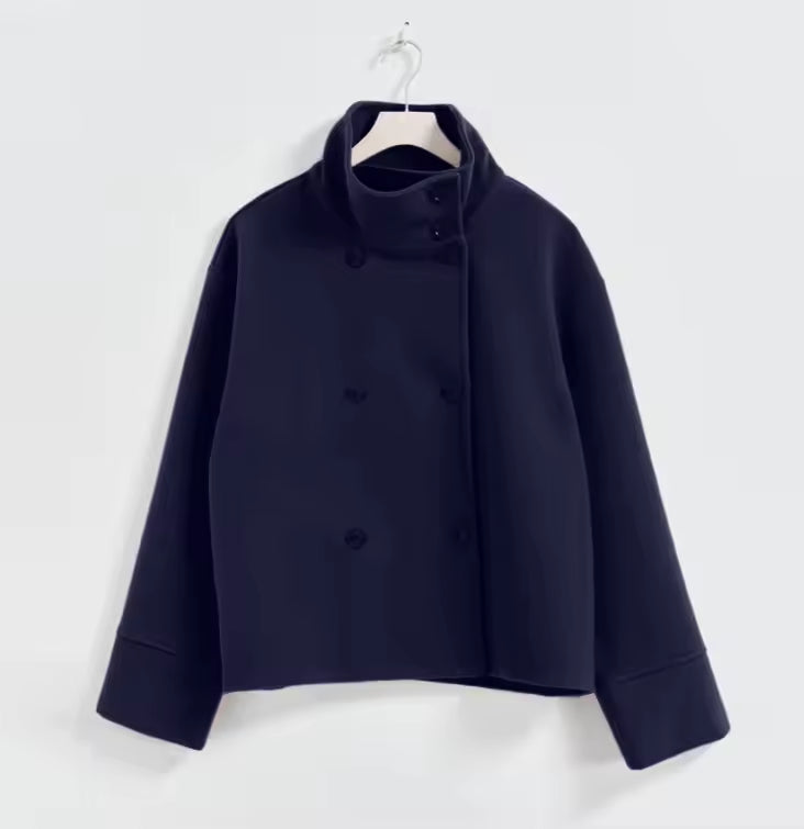 Soft Warm Peacoat Winter Jacket with High Collar for Women